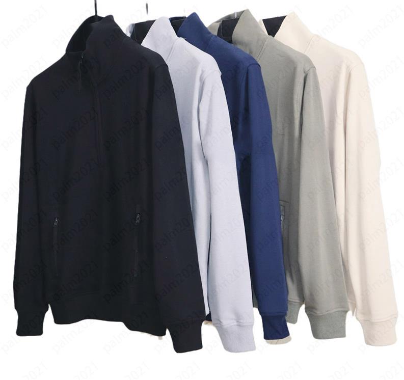 

Designer Mens Half Zipper Luxury Sweatshirts High Quality Stand Collar Zipper Oblique Pocket Left Arm Badge, Not for sale