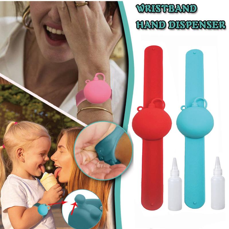 

Water Ethanol Gel Adult Kid Liquid Wristband Hand Dispenser Handwash With Whole Sanitizing Dispensing Bracelet Wrist Strap Support, Black;red