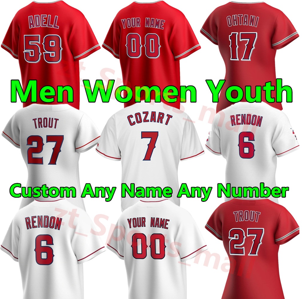 

Mike Trout Shohei Ohtani Jersey Anthony Rendon Baseball 59 Jo Adell 20 Jared Walsh David Fletcher Angels Jack Mayfield Phil Gosselin Jose Ro, Blue;black