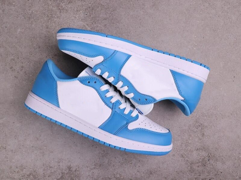 

Special Edition 1 Low UNC Basketball Designer Shoes Dark Powder Blue White Vivid Orange Fashion Sport Sneakers Good Quality Come With Box