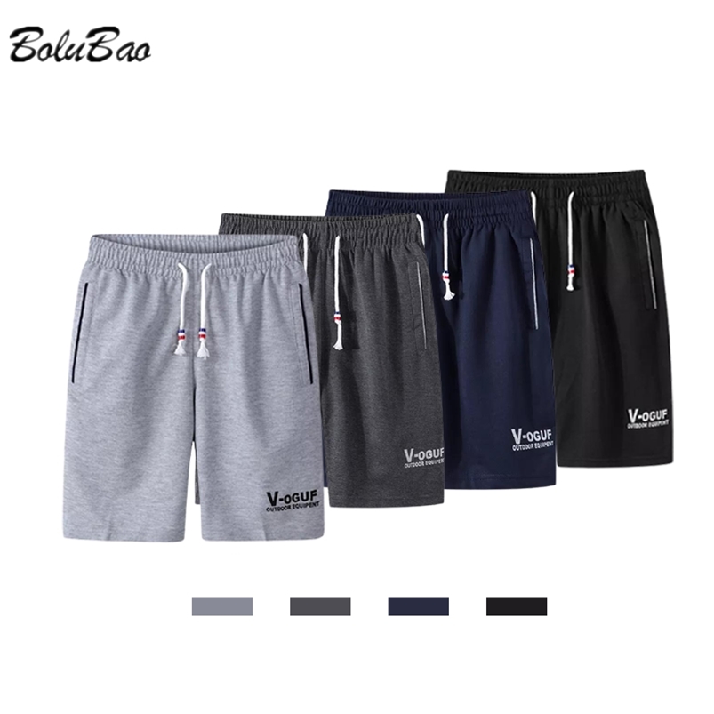 

BOLUBAO Summer Men Casual Shorts Fashion Brand Men Drawstring Quick Drying Shorts Letter Print Beach Shorts Male 210720, Light gray