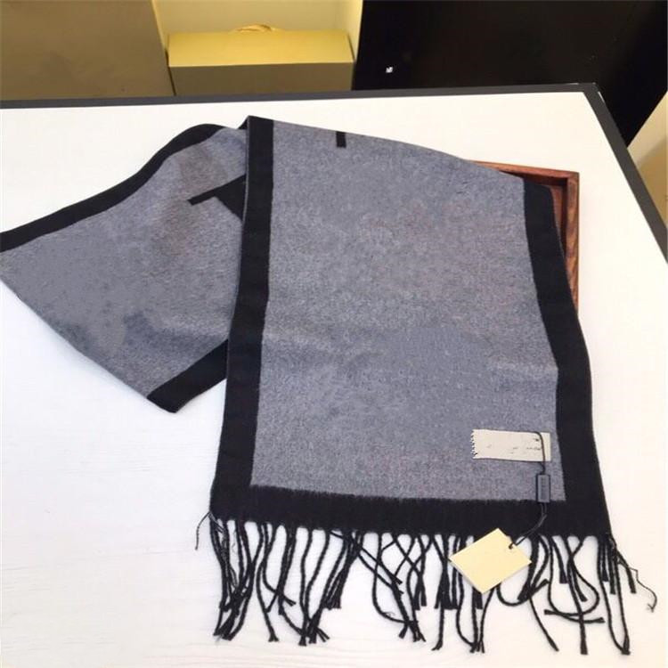 

2021 Luxury Winter Scarf Pashmina For Designers warm Fashion Women imitate Cashmere Wool Long Shawl Wrap A2, Blue;gray
