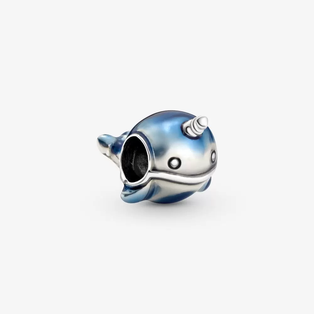 

New Arrival 100% 925 Sterling Silver Shimmering Narwhal Charm Fit Pandora Original European Charm Bracelet Fashion Jewelry Accessories