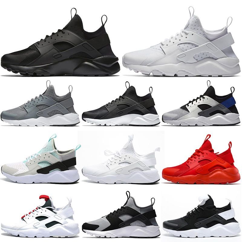 

huarache 4.0 men women run shoes oreo triple black grey White Green fashion huaraches mens womens breathable trainers outdoor sports sneakers, 4.0 triple black