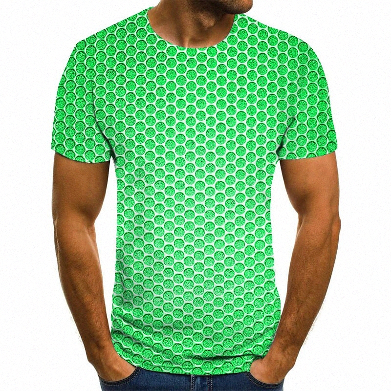 Men's Unisex Tee T shirt 3D Print Graphic Prints Geometry Plus Size Round Neck Casual Daily Print Short Sleeve Tops Basic Fashion Designer B