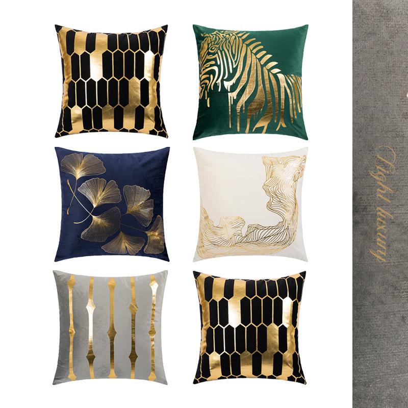 

Cushion/Decorative Pillow Luxury Green Gold Cushion Covers Decorative Cases Applique Throw Pillowcases 45 X Cm For Sofa, Xunalv
