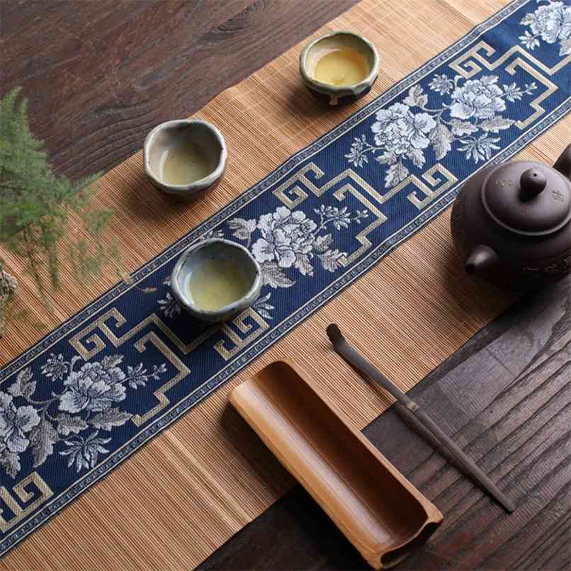 

Natural Bamboo Table Runner Handmade Vintage Tea Cup Mat Placemat Japanese Flag Home Cafe Restaurant Decoration Coasters 210628