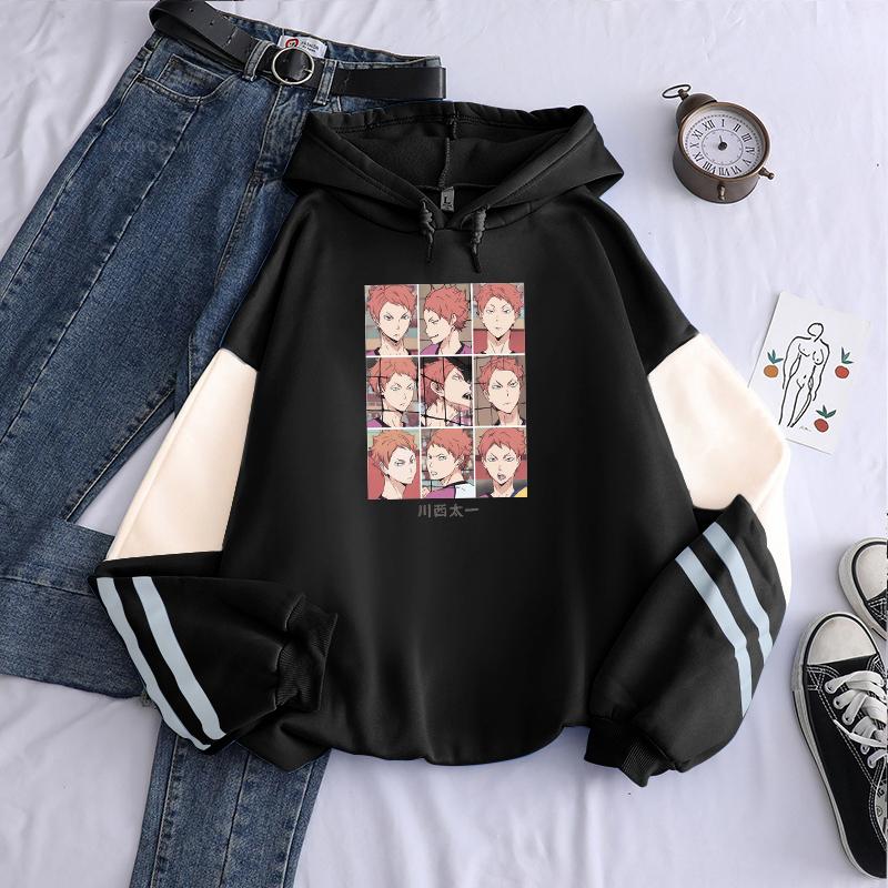 

Men's Hoodies & Sweatshirts Japan Anime Haikyuu Kawanishi Taichi Women Men Harajuku Sweatshirt Karasuno High School Winter Oversize Streetwe, Pink