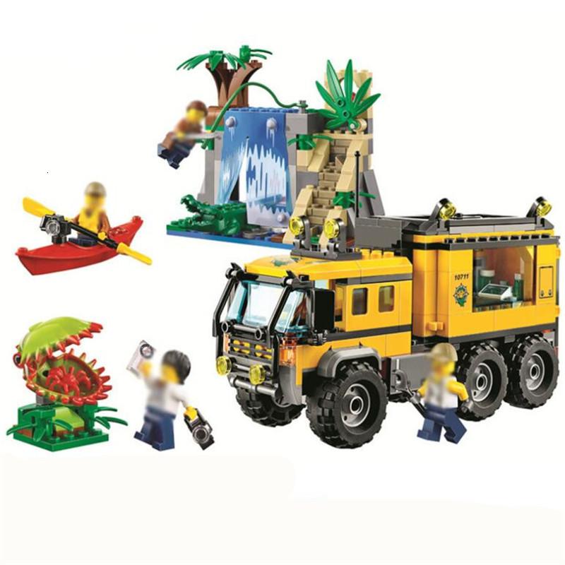 

Blocks 60160 460pcs Compatible City Police series Jungle Expedition Team Mobile Lab Building Block Toy For Children Gift