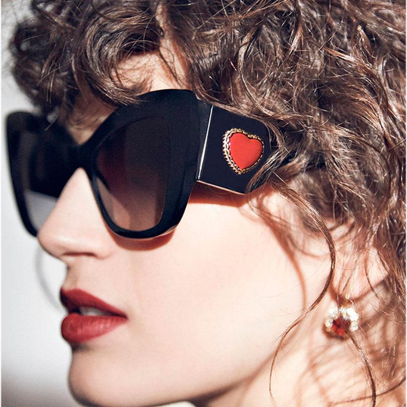 

Sunglasses Woman 2022 Cat Eye Big Frame Women Men Sun Glasses Eyeglasses Eyewear Gradient Lens Vintage Luxury Shades UV400, White;black