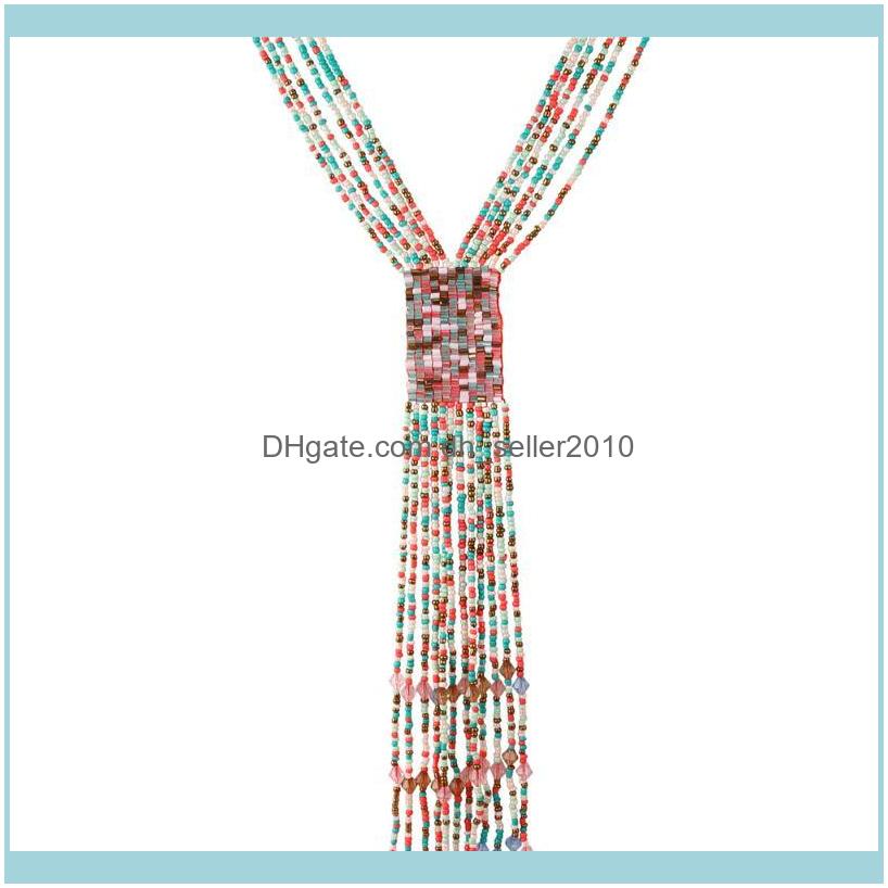 

Necklaces & Pendants Jewelrycollare Bohemian Jewelry Summer Necklace Luxury Women 4 Colors Beads Multi Layer Long Maxi Statement Gift N173 C