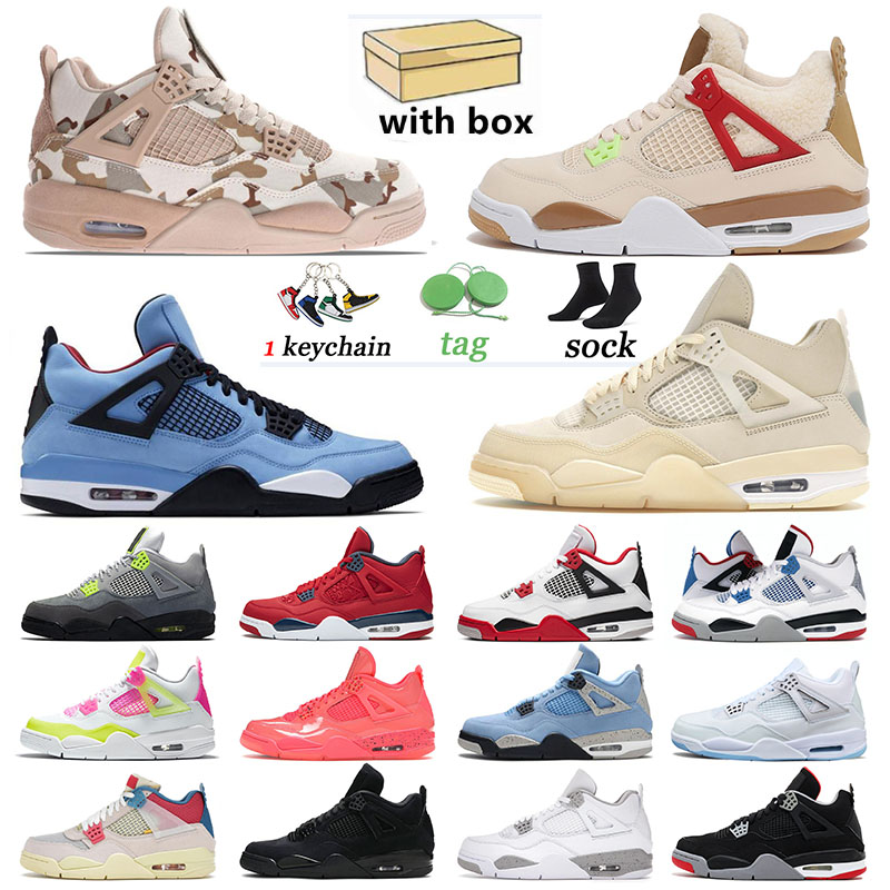 

With Box Jordan4s Jumpman 4 IV Basketball Shoes Air Jorden Cactus Jack Off Sail New Bred Jordan's 4s Retro Trainers Designer Sneakers White Men Women Wild Things Sports, 36-40 lemon venom