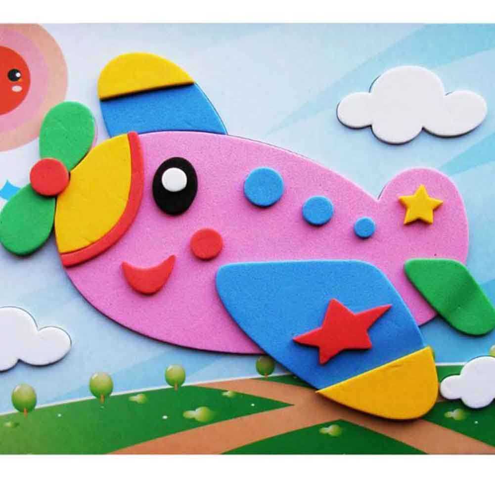 3D Children Puzzle DIY Foam Mosaic Stickers Art EVA Cartoon Crystal Creative Educational Toys For Kids Color 20 Style Wholesale-image-739944273