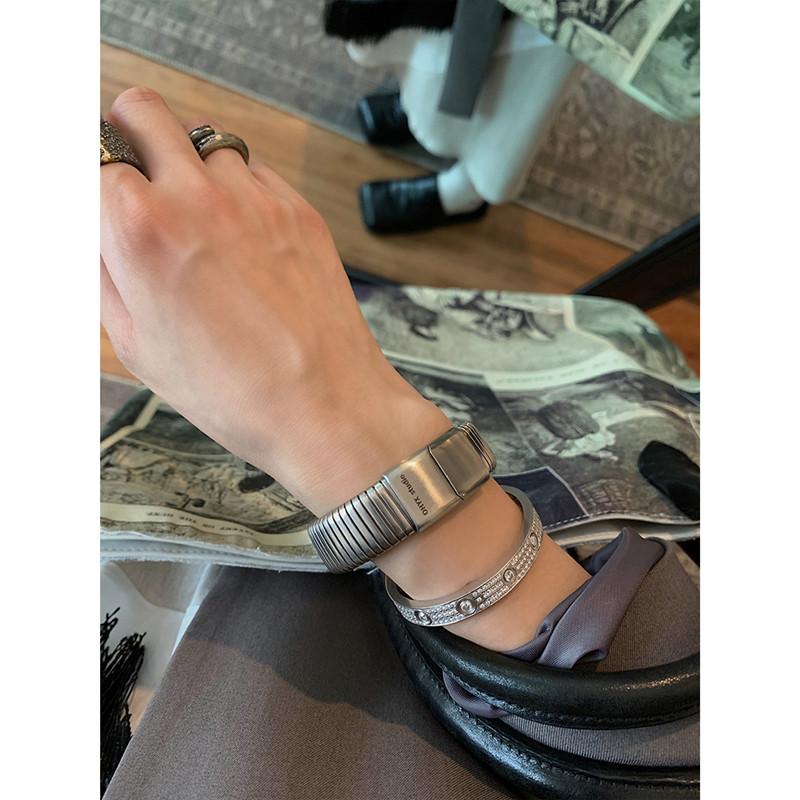 

Bangle FFLACELL Korean Ins Silver High Quality Retro Temperament Bracelet Simple Unisex Party Jewelry