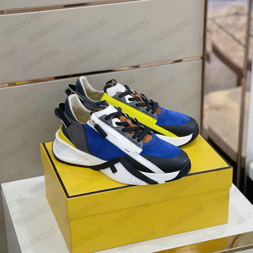 

Mens Flow Shoes Multicolor Nylon Zip Sneaker Low-Top Designer Calf Leather Runner Trainers Slip-on Lettering Embossed Luxurys Designers Casual Shoe, No shoes;dont pay it alone