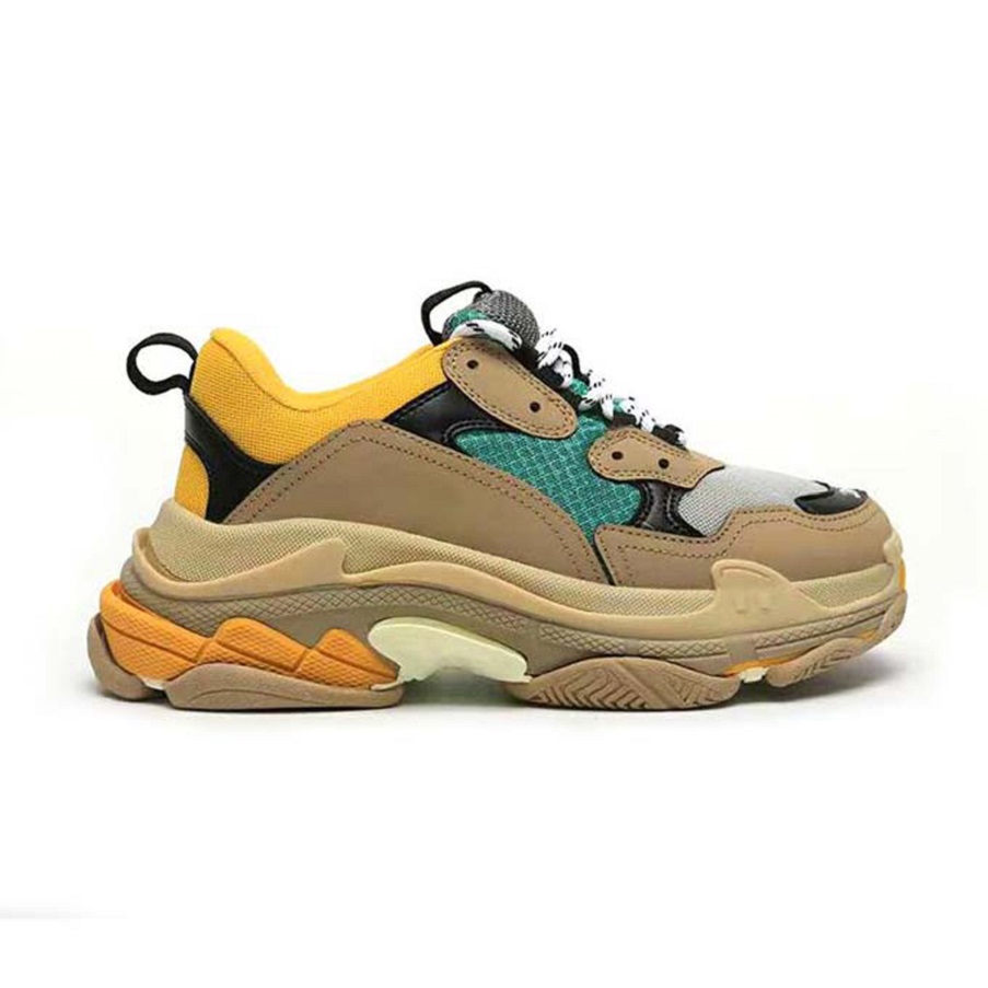 

2022 triple s men women designer casual shoes platform sneakers black white grey red pink blue green Light Tan oreo mens trainers sports fashion tennis 06, #0