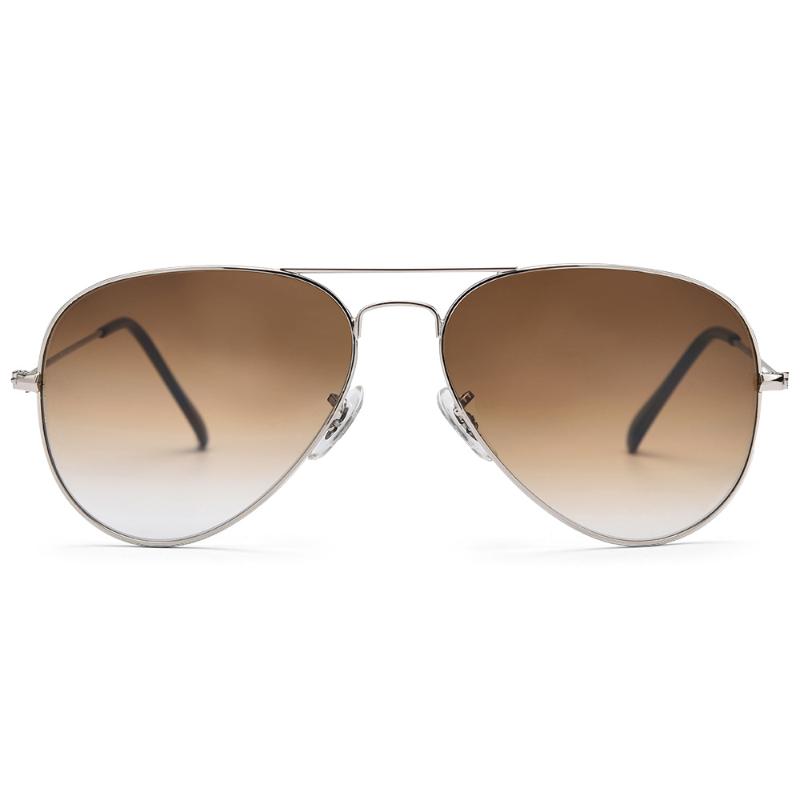 

Sunglasses Classic 3025 Pilot Men Women 58mm And 62mm Crystal Glass Mirror Lens Brown Gradient Sunglass UV400 Protection