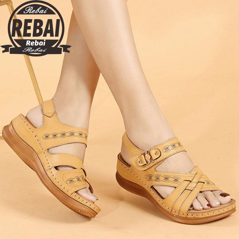 

Sandals 2021 Beach Women Summer Shoes Thick Sole Wedges Ladies Holiday Big Size36- 43, Black