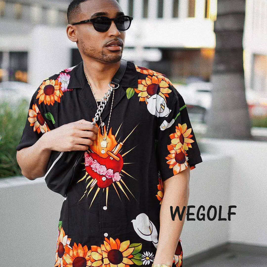 

New three color pleasures heart shirt summer short sleeve small plum factory wholesale outlet, Black;brown