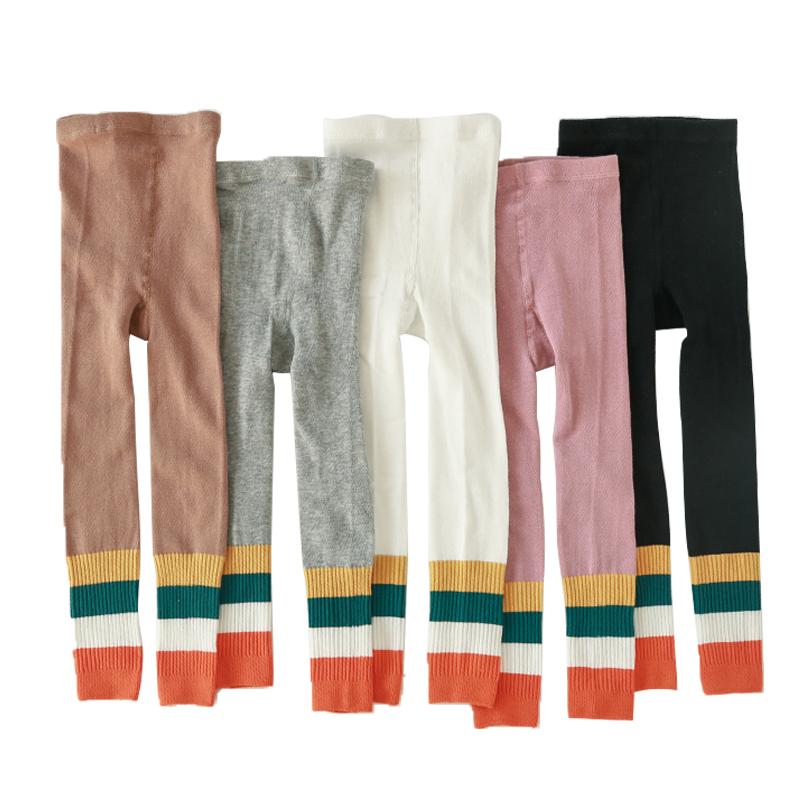 

Leggings & Tights Kids Little Girls Cotton Ribbed Children Toddler Spring Colorful Rainbow Legging Baby Infant 2021 Fashion Boomers Pants, Blue