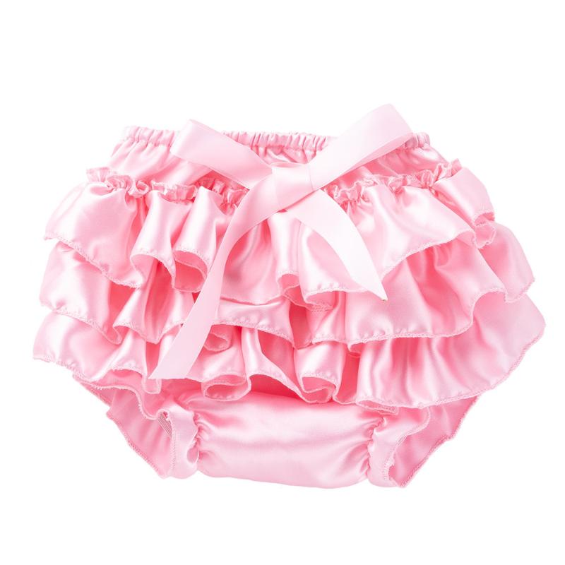 

Toddler Baby Clothes Infant Girl Bowknot Short Pants Ruffle Bloomer Nappy Underwear Panty Diaper Born Shorts, Pink