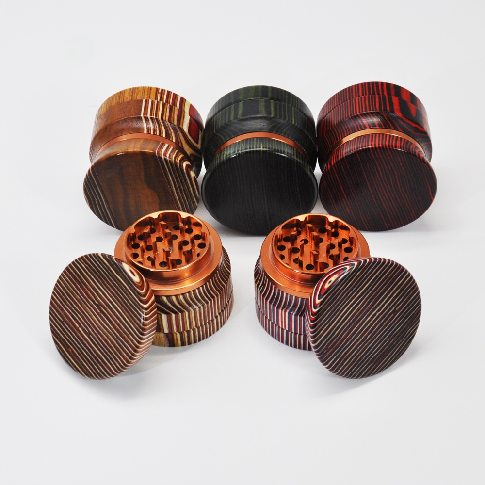 

68mm Grinders 4 layers Solid wood aluminum alloy grinders Gift box metal grass grinder