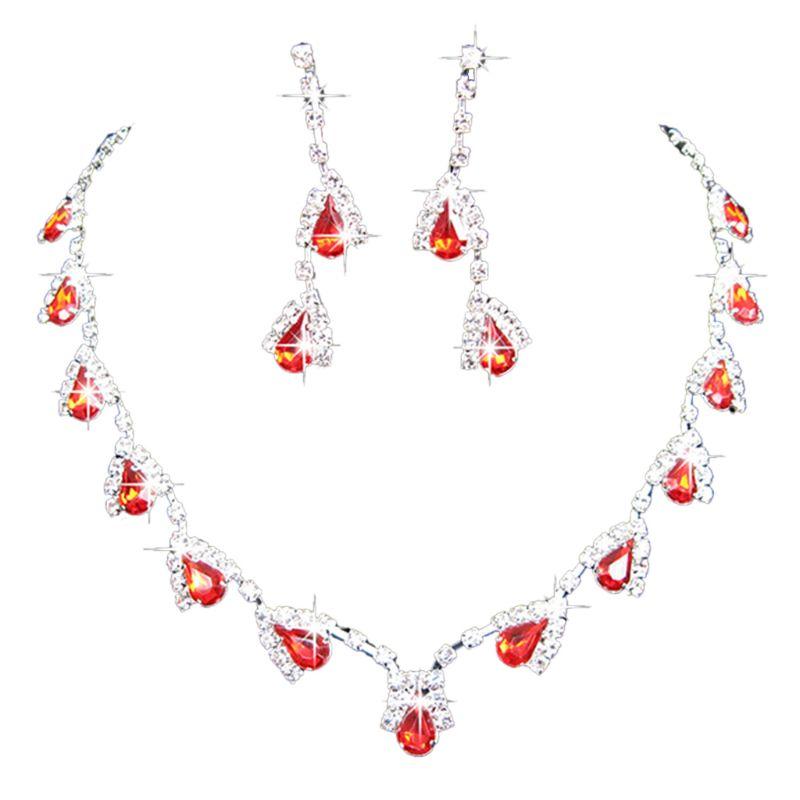 

Earrings & Necklace Jewelry Sets Wedding Rhinestone Crystal Bib Statement Set Bri, Silver