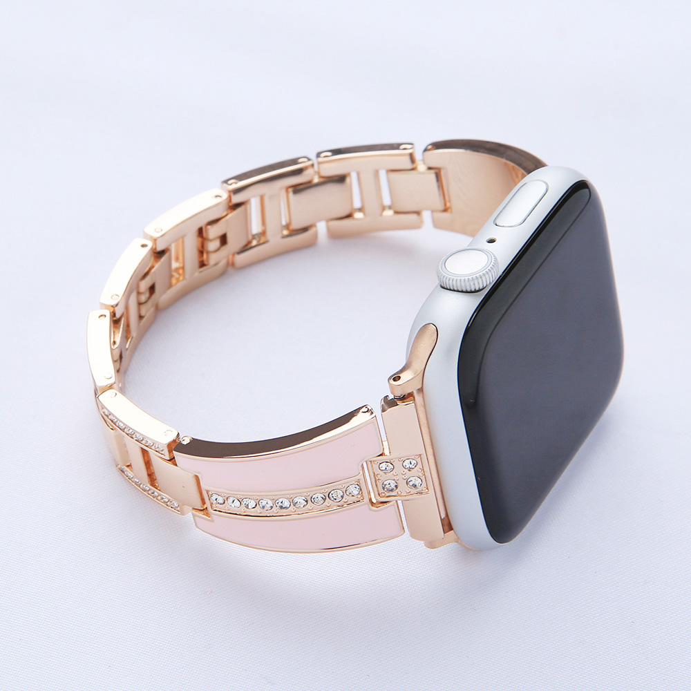 

Luxury Design Women Diamond Straps Bracelet for Apple Watch 7 SE Band Series 6 5 4 3 2 1 Fashion Stainless Steel Metal Strap 41mm 45mm 40mm