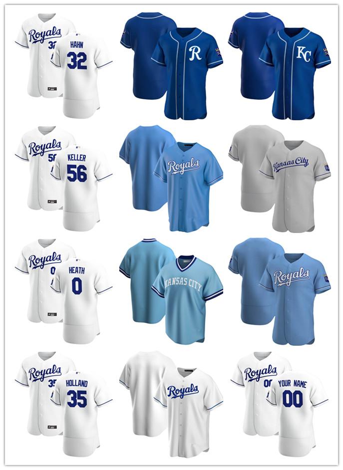 

Custom Jersey Mens women youth Kansas City Royals 32 Jesse Hahn 0 Nick Heath 35 Greg Holland 56 Brad Keller Baseball Jerseys, Blue;black