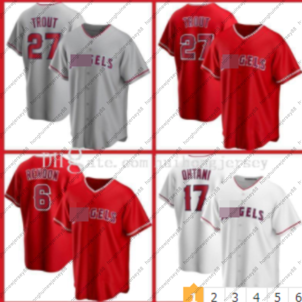 

27 Mike Trout 17 Shohei Ohtani Baseball Jersey Anthony Rendon Reggie Jackson Jefry Marte Andrelton Simmons Zack Cozart Pujols, Mens 2021-flex base (tianshi)