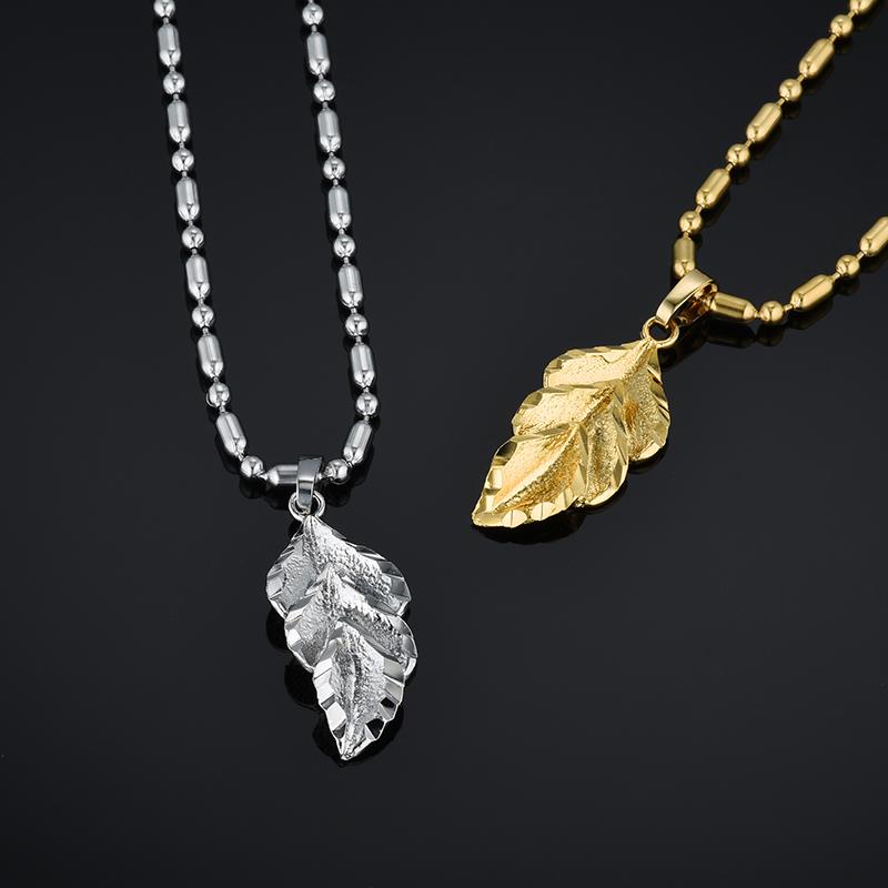 

Pendant Necklaces Bohemian Leaf Necklace Women Gold Boho Statement Bead Chain Bib Bijoux Colar