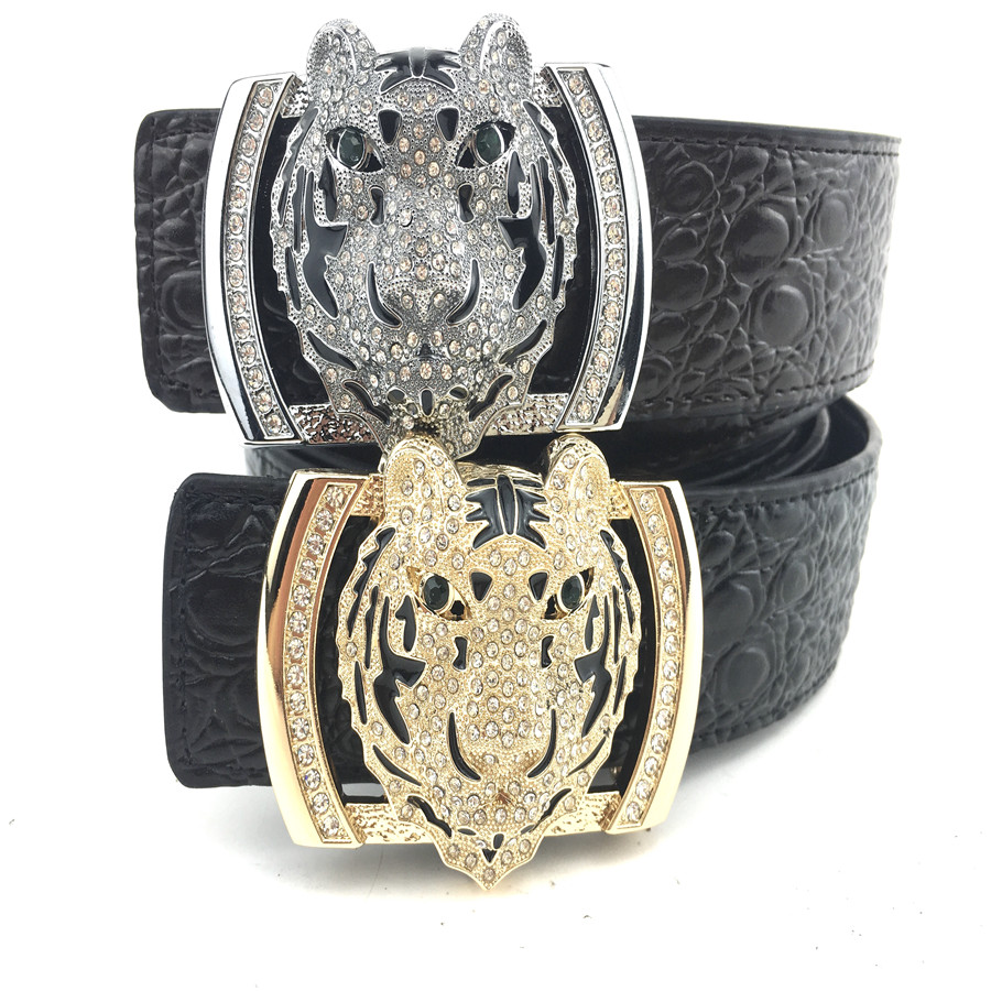 

2021 Brand Men's Belt Tiger Buckle Belt Luxury Diamond Buckle Belts Designer Belts For Men Fashion Leather Belts Women's Belt, Multi