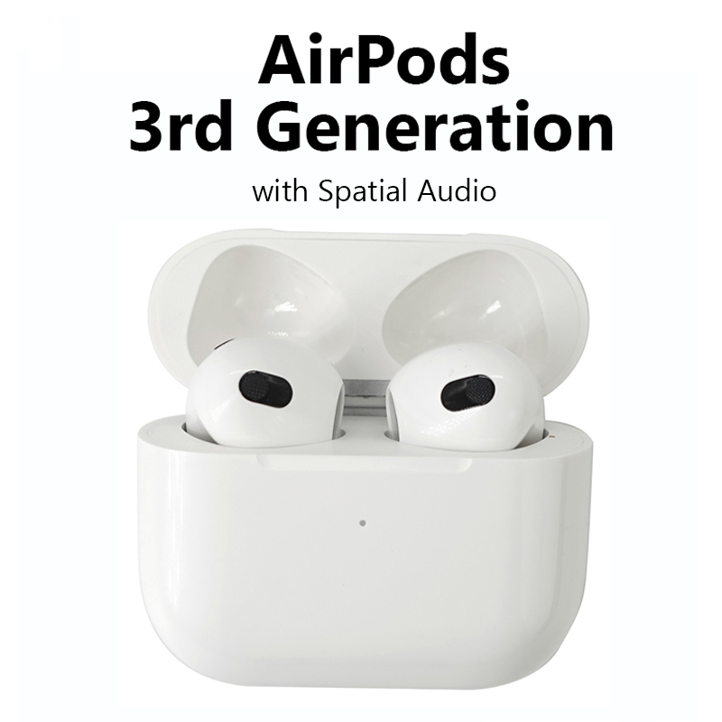 

New AirPods 3rd Generation Earphones with Spatial Audio Head Tracked Airpod Bluetooth MagSafe Wireless Charging Gen 3 Pods Earbuds Air Pod Earphone for iPhone, White
