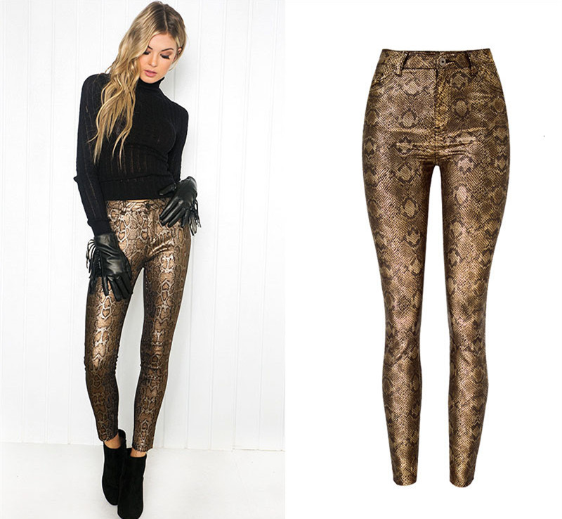 

Women's Pants & Capris Female high waist leather from the sexy plutonium standard pencil d905 snake, The pictures