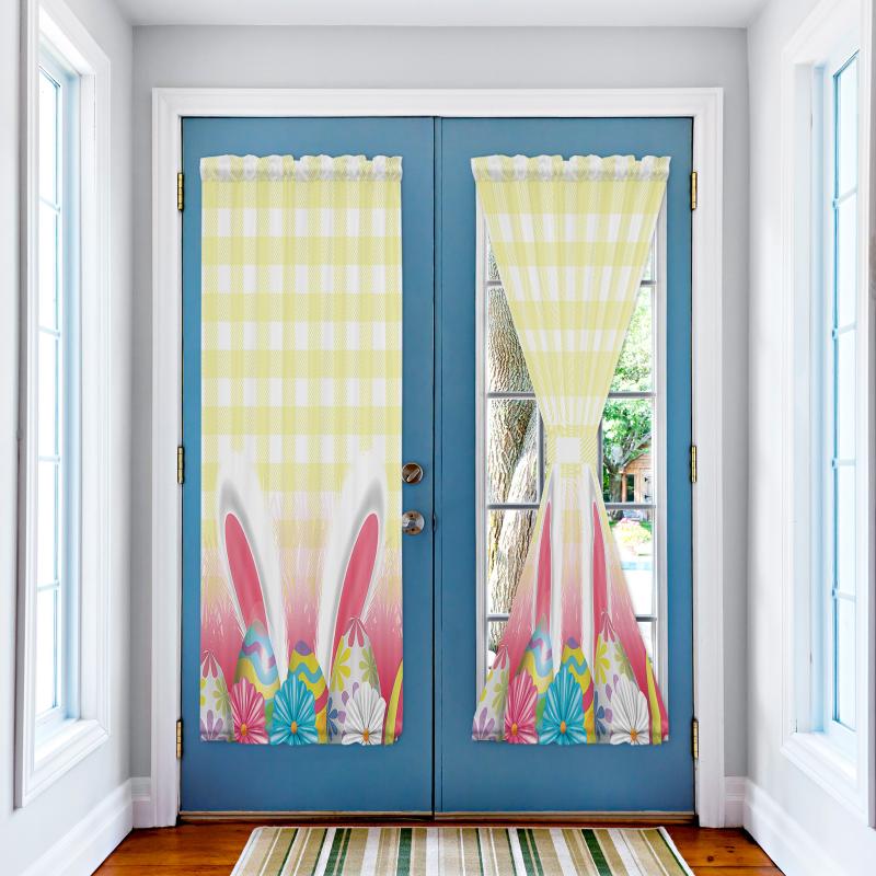 

Curtain & Drapes Easter Eggs Ears Yellow Plaid Window Living Room Door Japanese Kitchen Balcony Decor