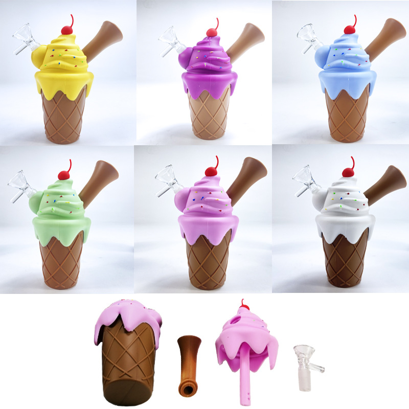 

Silicone smoking pipe Ice cream cone percolator bubbler