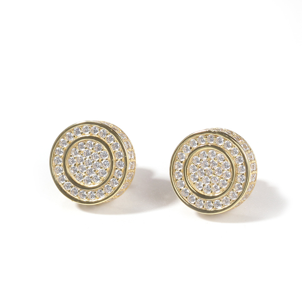 

Personality Body Arts decorations Round zircon earrings Fashion simple hip hop earring