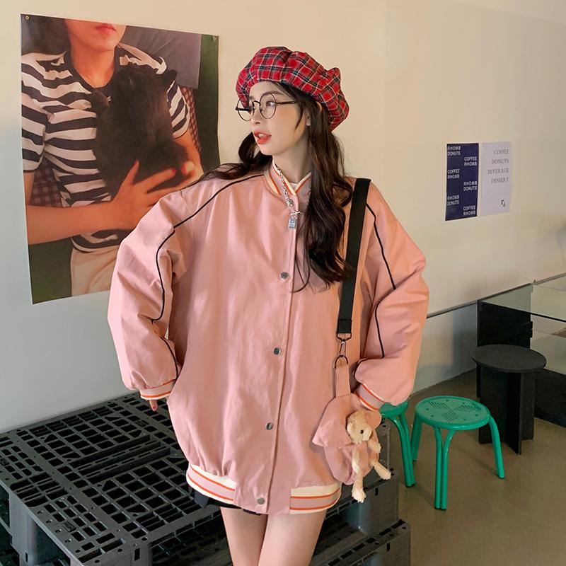 

Women's Jackets Autumn Chic Retro Color Stripes, Black;brown