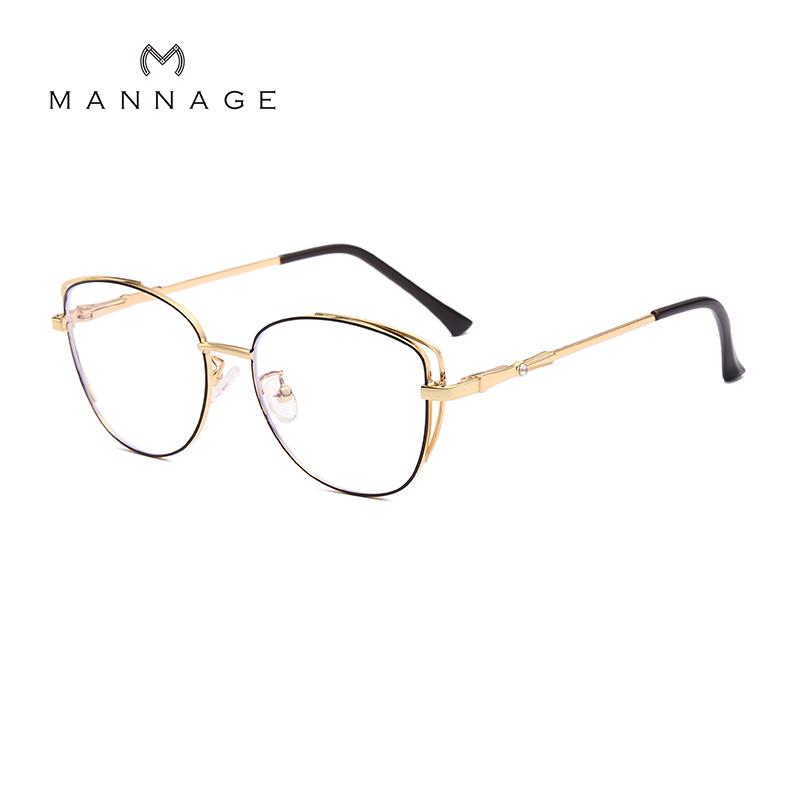 Lunettes de soleil Verres d'oeil de chat uniques Femmes de lunettes métalliques Cadres Femme Clear Lens Occulos Gafas 2021