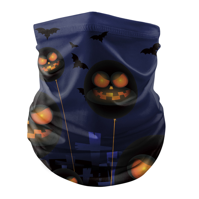 

pumpkin head pattern printed magic scarf 5 pieces per package comfortable fashion riding sunscreen seamless wweat absorption high elasticity, Blue;gray