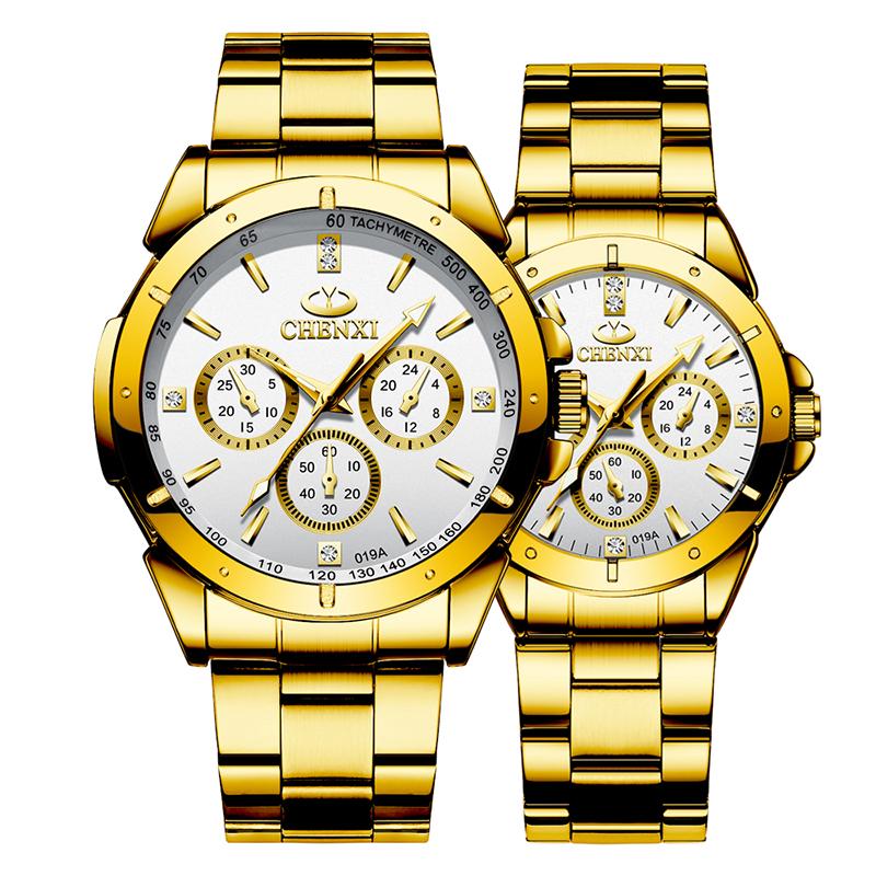 

Wristwatches CHENXI Couple Watch Luxury Ultra-thin Large Dial Simple Waterproof Fashion Luminous Business Casual Quartz WA230, Woman