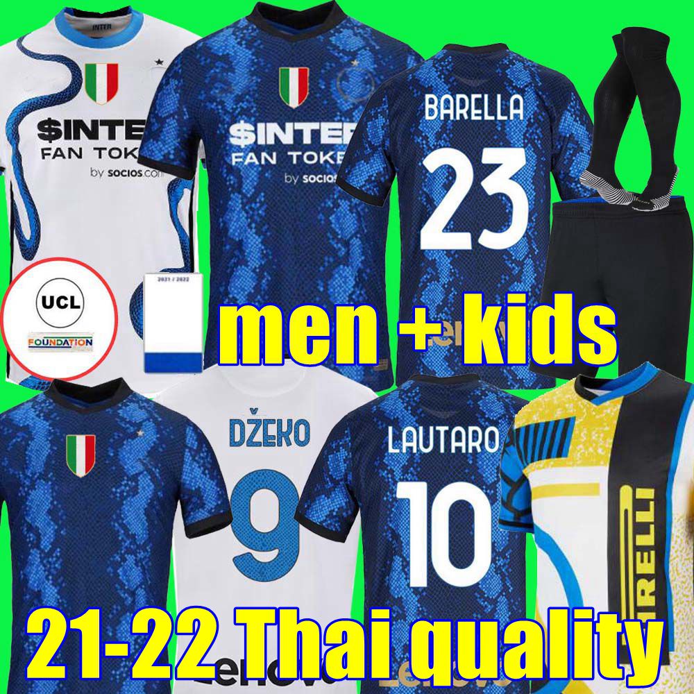 

INTER jerseys VIDAL BARELLA MILAN LAUTARO ERIKSEN 21 22 soccer football shirt 2021 uniforms men + kids kit away 4th fourth Dzeko SENSI SKRINIAR Dumfries Calhanoglu, Home adult