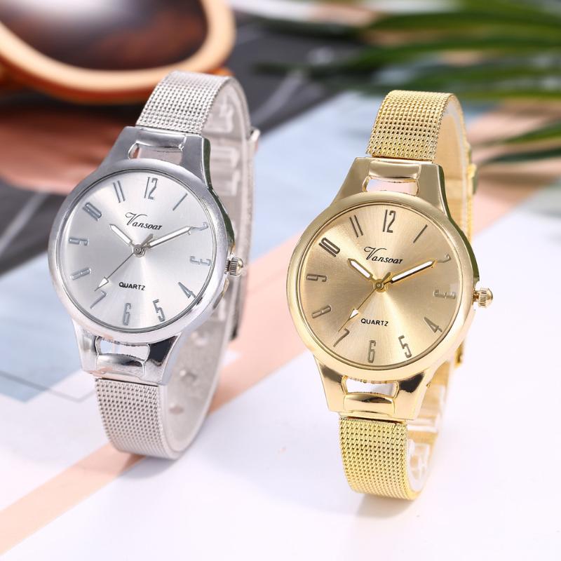 

Wristwatches Women Wrist Watch Vansvar Casual Quartz Stainless Steel Band Analog Womens Watches Fashion 2021 Relogio Feminino, Sl