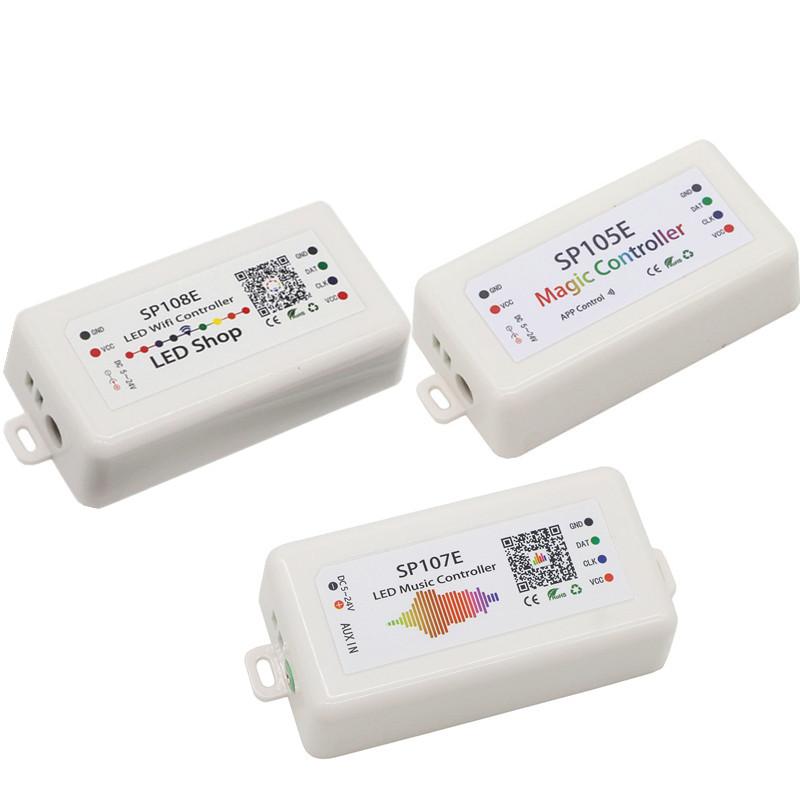 

DC5-24V SP105E LED Bluetooth Magic Controller SP107E Music SP108E Wifi Pixel For WS2811 WS2812 Pixels Strip Light RGB Controllers