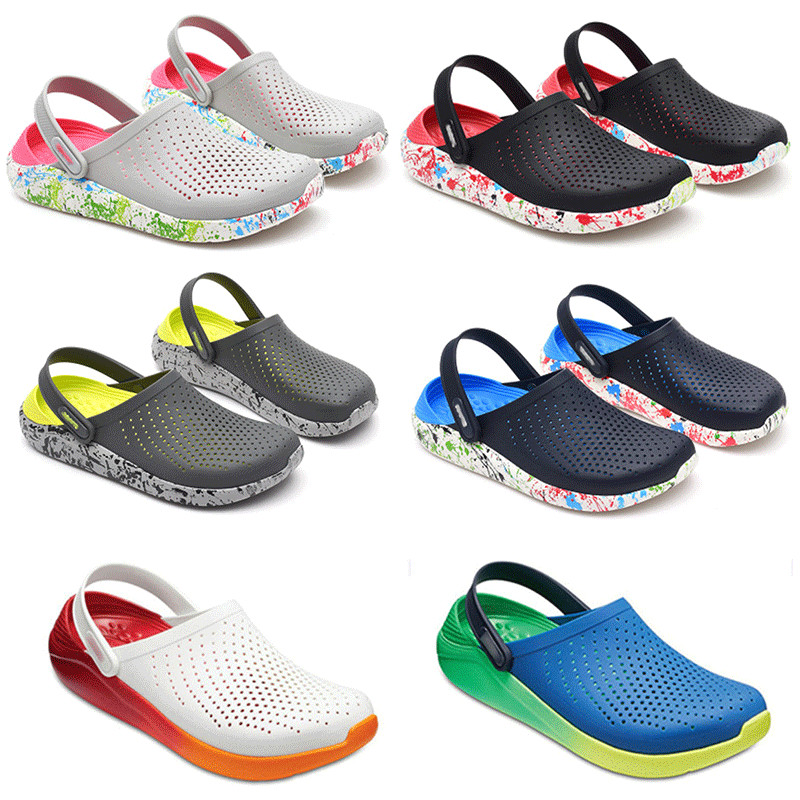 

Classic Slip Garden Clog Sandals Womens Quick Drying Summer Beach Slipper Hollow Flip Flop Outdoor Shoes Mens Cross Strap shoes, Black