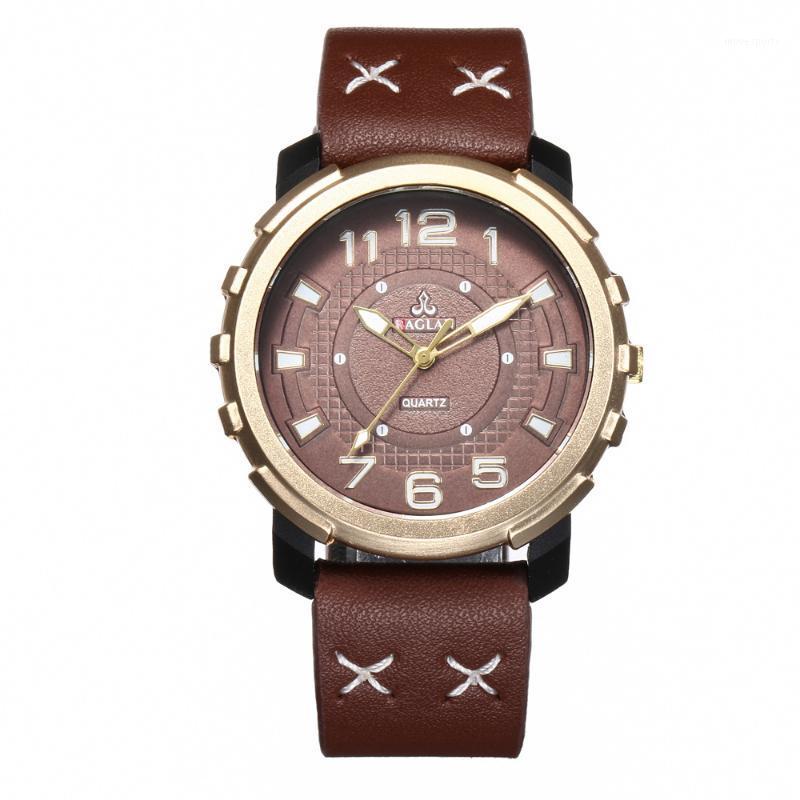 

Wristwatches Creative Personality Men's Sports Quartz Watches Big Table Business Leisure Belt, Brown
