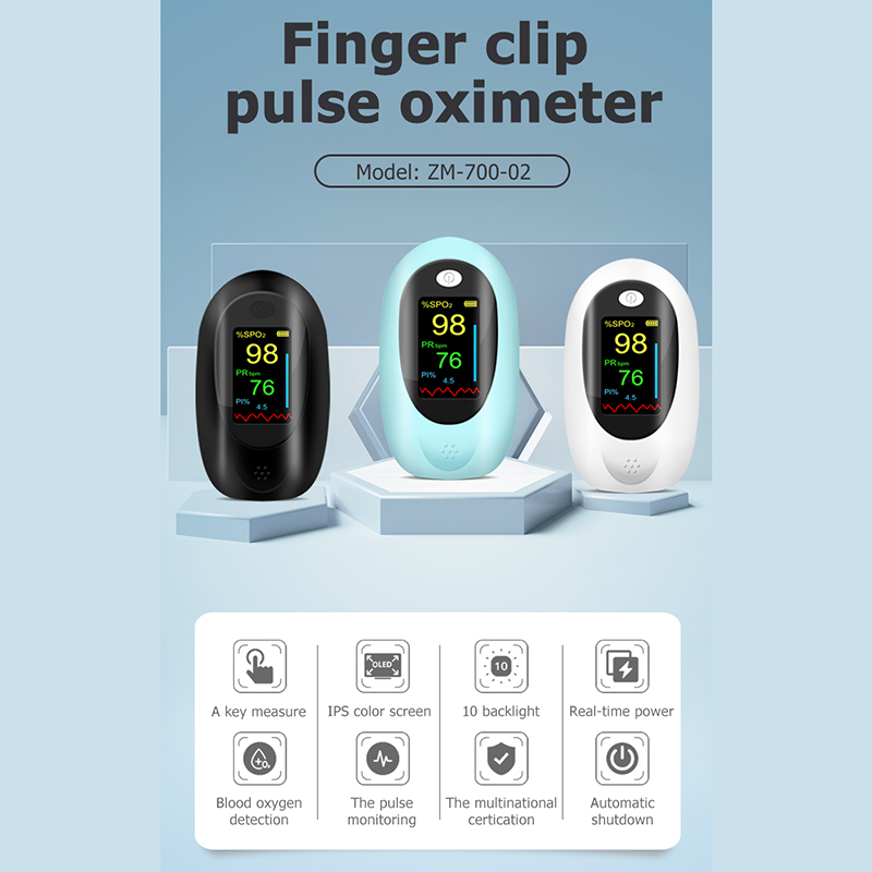 

Fingertip Electronic Oximeter Digital Pulse TFT Screen CE FDA Sleep Oxygen Saturation Prbpm Monitor Finger Clip Blood Heart Rate ZM-700-02