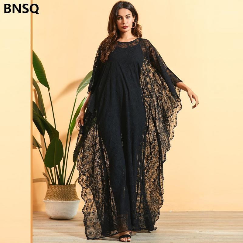 

Casual Dresses WEPBEL Batwing Sleeve Lace Hollow Women Loose Dress Large Size Bohemian Fashion Summer Floral, 9524