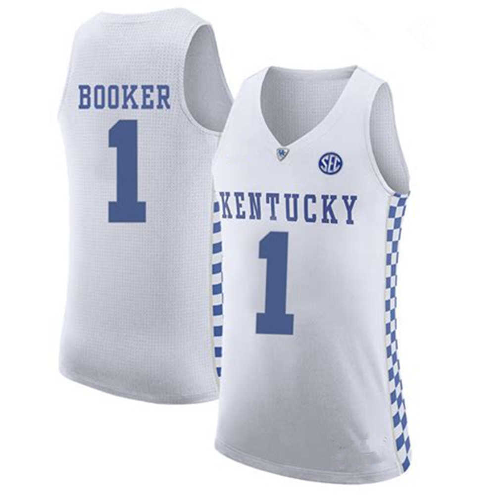 

NCAA Kentucky Wildcats Basketball Jersey 12 Towns 14 Tyler Herro 3 Tyrese Maxey 23 Davis Fox Devin Booker 1 College stitched men Jerseys, 27