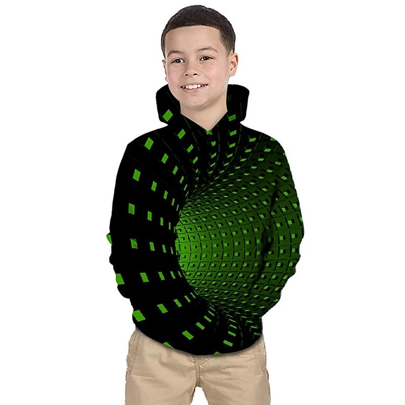 

Color printing children 3D printing pullover hoodie boy/girl/teenage fashion soft hoodie hooded sweater, Black